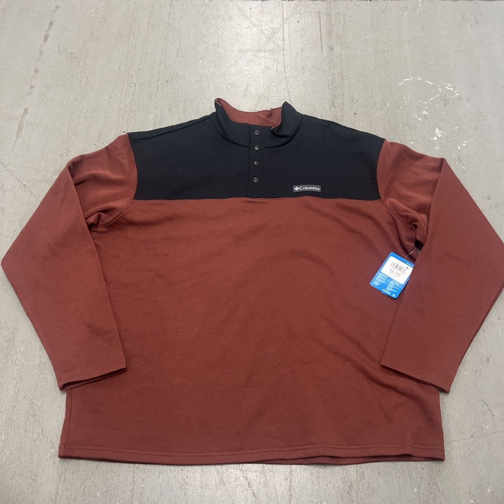 Columbia Pitchstone Overlay Half‎ Snap Jacket Size XXL Maroon/Black